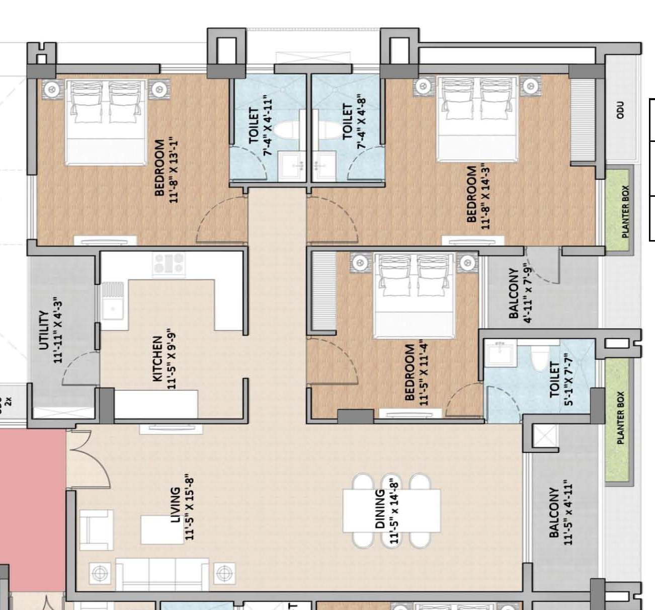 Z Rukumni 3 BHK Flat under construction at Forest Park, Bhubaneswar